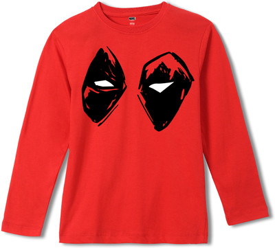 WEAR YOUR MIND Boys Graphic Print Pure Cotton Regular T Shirt(Red, Pack of 1)