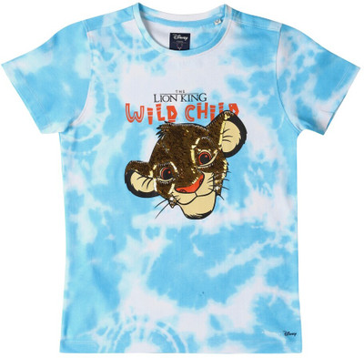 Allen Solly Boys Printed Pure Cotton Regular T Shirt(Blue, Pack of 1)