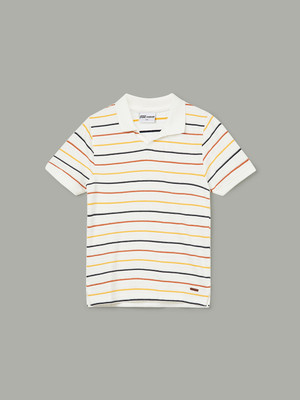 Fame Forever by Lifestyle Boys Striped Cotton Blend Regular T Shirt(White, Pack of 1)