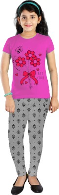 lifeneeds Girls Casual T-shirt Legging(B.PINK)