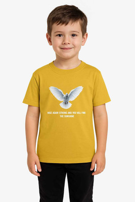 Shri Aditya Garments Boys Printed Cotton Blend Regular T Shirt(Purple, Pack of 1)