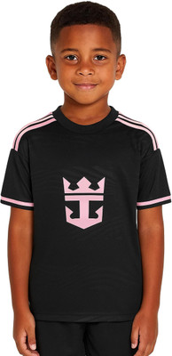 MSV Boys & Girls Typography Polyester Regular T Shirt(Black, Pack of 1)