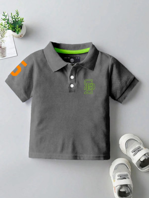 Codez Boys Printed Cotton Blend Regular T Shirt(Grey, Pack of 1)
