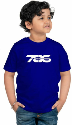 CHOMMBOOKA TRENDING Boys Typography Pure Cotton Regular T Shirt(Dark Blue, Pack of 1)