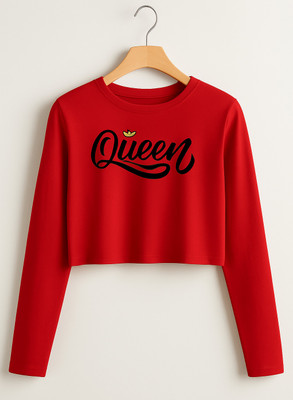 Prinsoo Girls Casual Cotton Blend Crop Top(Red, Pack of 1)