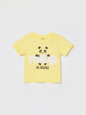 Juniors by Lifestyle Boys Printed Cotton Blend Regular T Shirt(Yellow, Pack of 1)