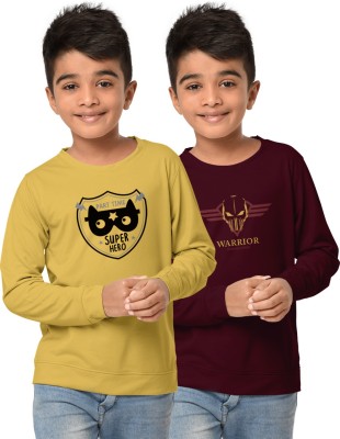 Hellcat Boys Printed Cotton Blend T Shirt(Multicolor, Pack of 2)