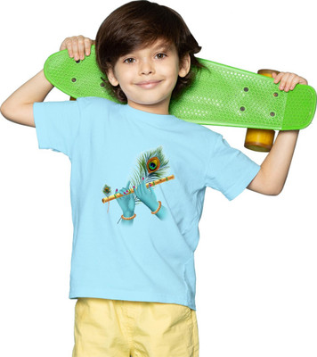 MH FASHION TRENDS Boys & Girls Printed Pure Cotton Oversized T Shirt(White, Pack of 1)