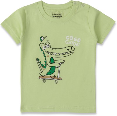 Luke and Lilly Baby Boys Graphic Print Cotton Blend Regular T Shirt(Light Green, Pack of 1)