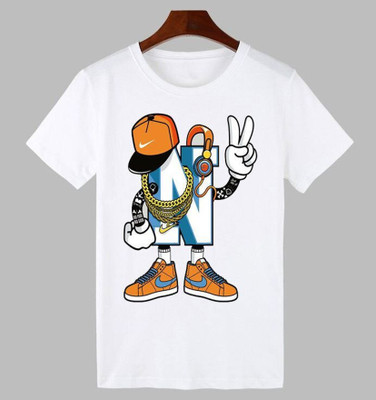 THEVENUS Boys & Girls Printed Polyester Regular T Shirt(White, Pack of 1)
