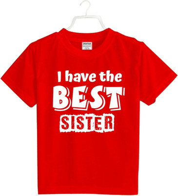 VTSport Boys Typography Polyester Oversized T Shirt(Red, Pack of 1)