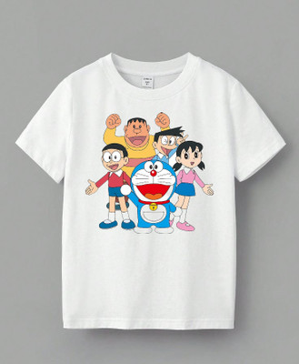 NoisyKids Boys Printed Polyester Regular T Shirt(White, Pack of 1)