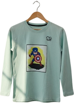 Nexgo Baby Boys & Baby Girls Printed Cotton Blend Regular T Shirt(Green, Pack of 1)