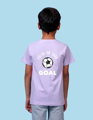 Nusyl Boys Graphic Print Cotton Blend T Shirt(Purple, Pack of 1)
