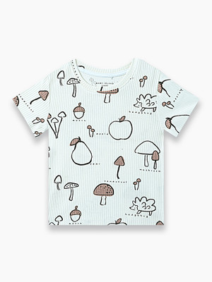 Baby Island Baby Boys Printed Cotton Blend Regular T Shirt(White, Brown, Pack of 1)