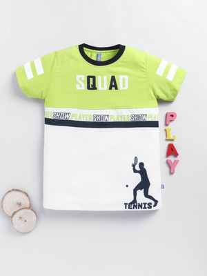 Here&Now X Game Begins Boys & Girls Printed Cotton Blend Oversized T Shirt(Multicolor, Pack of 1)