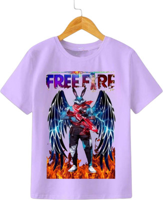 RASHCLOTHES Boys & Girls Printed Polycotton Regular T Shirt(Purple, Pack of 1)