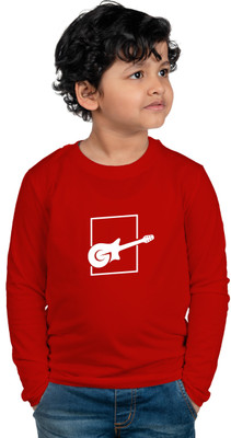 CHOMBOOKA Boys Printed Cotton Blend Regular T Shirt(Red, Pack of 1)