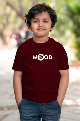 CHOMMBOOKA TREND Boys Typography Pure Cotton Regular T Shirt(Maroon, Pack of 1)