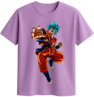 TAPA KON Boys & Girls Printed Polycotton Regular T Shirt(Purple, Pack of 1)