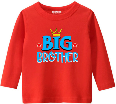 BESTEESCLOTHING Boys Graphic Print Pure Cotton Regular T Shirt(Red, Pack of 1)