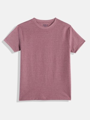 Metro Kids Company Boys Solid Pure Cotton T Shirt(Pink, Pack of 1)