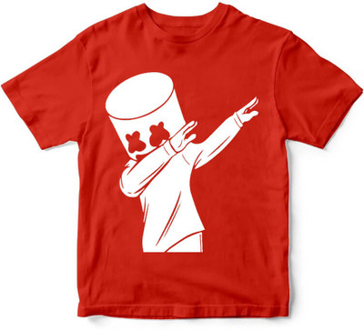 PrintPro Boys & Girls Printed Polyester Regular T Shirt(Red, Pack of 1)