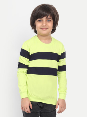 PROVOGUE Boys Striped Pure Cotton Regular T Shirt(Multicolor, Pack of 1)