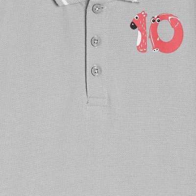 MINI KLUB Boys Printed Pure Cotton T Shirt(Grey, Pack of 1)