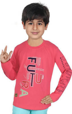 MANMART Baby Boys Printed Pure Cotton Regular T Shirt(Pink, Pack of 1)
