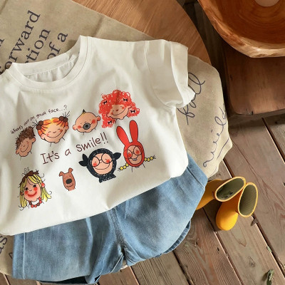 Tiny Hoomans Baby Boys & Baby Girls Cartoon Pure Cotton Regular T Shirt(White, Pack of 1)