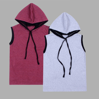 FASHA Boys Solid Pure Cotton Regular T Shirt(Multicolor, Pack of 2)