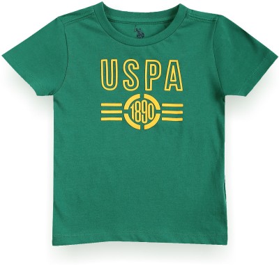 U.S. POLO ASSN. Baby Boys Printed Pure Cotton T Shirt(Green, Pack of 1)