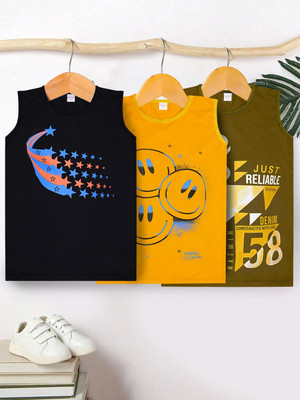 INDIA FASHION FAB Boys Printed Pure Cotton Regular T Shirt(Multicolor, Pack of 3)