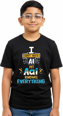 R and S Creations Boys & Girls Printed Pure Cotton Regular T Shirt(White, Pack of 1)