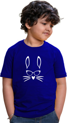 CHOMMBOOKA TREND Boys Graphic Print Pure Cotton Regular, Slim T Shirt(Blue, Pack of 1)