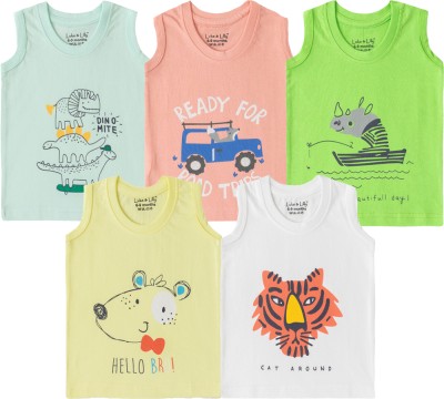 Luke and Lilly Baby Boys Printed Cotton Blend Regular T Shirt(Multicolor, Pack of 5)