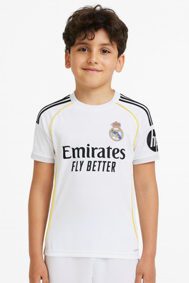 UNIQ Boys & Girls Printed Polyester Regular T Shirt(White, Pack of 1)