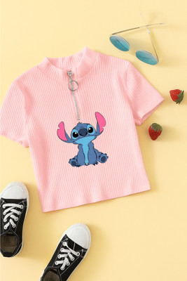 Rory Baby Boys & Baby Girls Printed Cotton Blend Regular T Shirt(Pink, Pack of 1)
