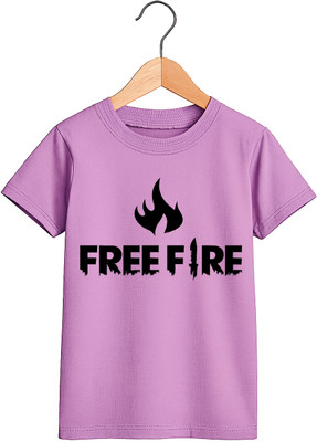 ORANGEMOON Boys & Girls Printed, Self Design, Graphic Print Polyester Regular T Shirt(Purple, Pack of 1)