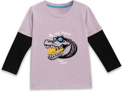 Superb Starling Boys & Girls Solid Pure Cotton Regular T Shirt(Purple, Pack of 1)