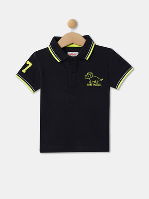 R&B Baby Boys Solid Cotton Blend Regular T Shirt(Black, Pack of 1)