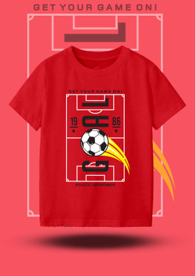 Codez Boys Printed Cotton Blend Regular T Shirt(Red, Pack of 1)