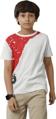 Under Fourteen Only Boys Printed Pure Cotton T Shirt(Red, Pack of 1)