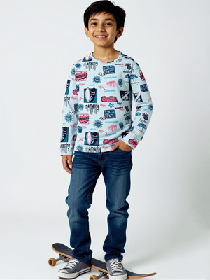 YK X Minute Mirth Boys & Girls Printed Polyester Oversized T Shirt(Multicolor, Pack of 1)