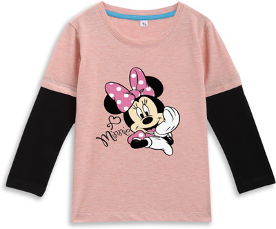 Superb Starling Baby Girls Solid Cotton Blend Regular T Shirt(Pink, Pack of 1)