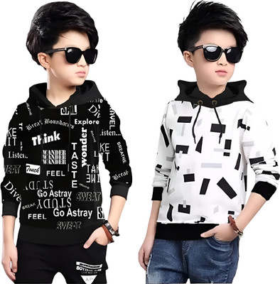 LILBITS Boys Printed Cotton Blend Regular T Shirt(Multicolor, Pack of 2)