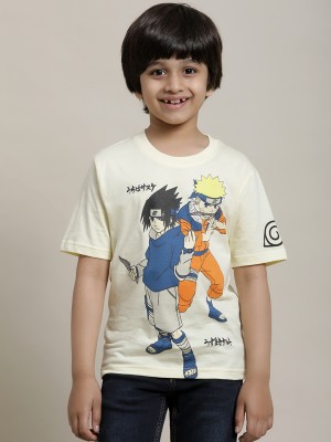 kidsville Boys Graphic Print Cotton Blend T Shirt(Multicolor, Pack of 1)