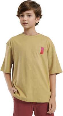 Rare Ones Boys Graphic Print Cotton Blend Oversized T Shirt(Yellow, Pack of 1)