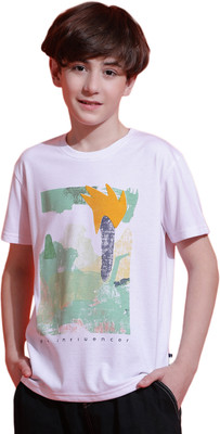 li'l tomatoes Boys Graphic Print Cotton Blend Regular T Shirt(White, Pack of 1)